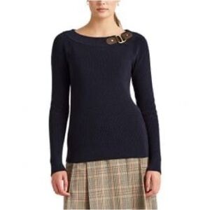 Lauren Ralph Lauren Ballet Neck Buckle Jumper size L